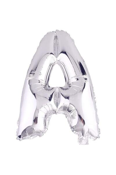 RÖNESANS PARTİ بالون فويل مقاس 16 بوصة 40 سم لون فضي حرف "a"