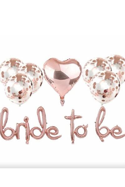 RÖNESANS PARTİ Rose Gold Bride To Be Handwritten Foil Heart Transparent Confe...