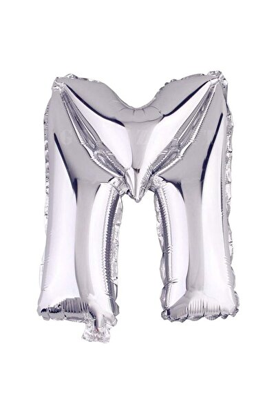 BEST PARTİ بالون فويل مقاس 16 بوصة 40 سم لون فضي حرف "M"