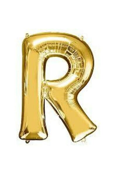 BEST PARTİ 16" Inch 40 Cm Foil Balloon Gold Color Letter ''R''