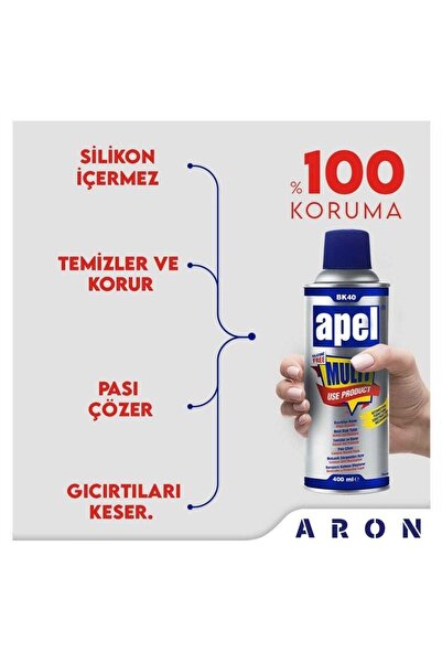 ARON Mitre Apel 370 G. Çok Amaçlı Sprey Yağlayıcı Temizleyici Sprey 400 Ml. Bk40