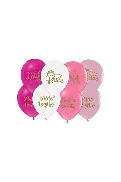 BEST PARTİ Bride To Be Printed 12" Pastel Mixed Balloon 15 Pieces