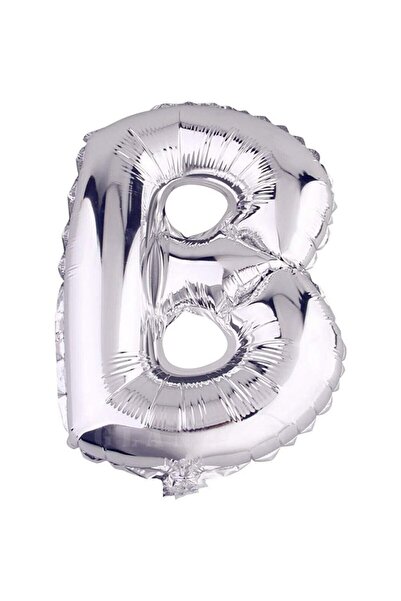 BEST PARTİ 16" Inch 40 Cm Foil Balloon Silver Color Letter ''b''