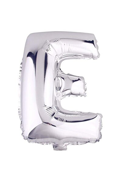 BEST PARTİ 16" Inch 40 Cm Foil Balloon Silver Color Letter ''e''