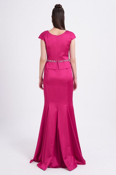 Balizza Sleeveless Evening Dress with Waist Accessories