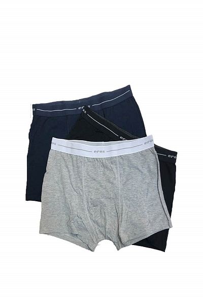 Eros Set de 3 chiloți pentru bărbați, bumbac și lycra, compact, de mărime mare