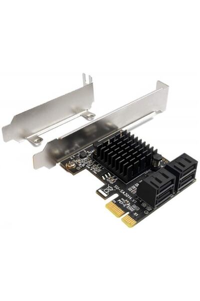 Alfais 5075 Pci Express Pci-e 4 Port Sata 3.0 Hdd Ssd Girşi Çoklayıcı Kart Uy...