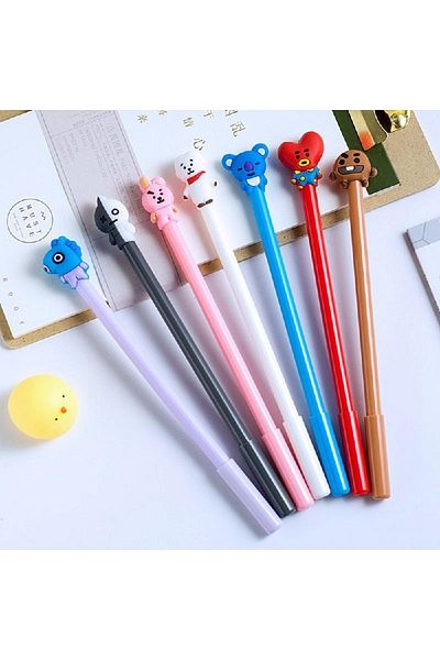 Bluoksweet Gel 0.5 Mm Black Writing Pen with Dog Cute Motif