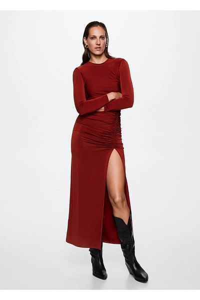 MANGO Woman Rochie din satin din dantela