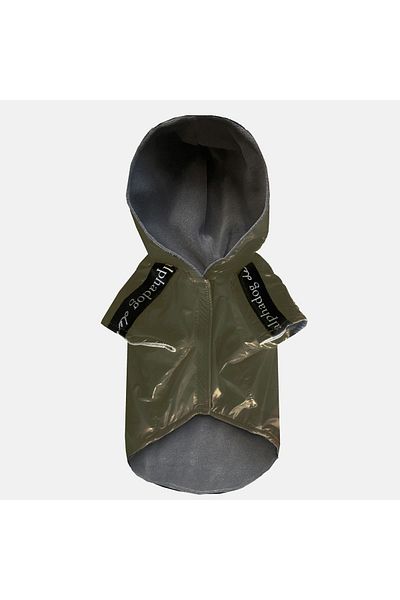 Alphadog Design معطف واق من المطر بغطاء للرأس من Flash Khaki Dog