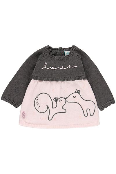 Boboli Baby Girl Long Sleeve Dress Pink