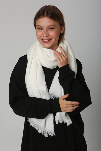 MARBERRY Unisex Ecru Thick Scarf Soft Shawl