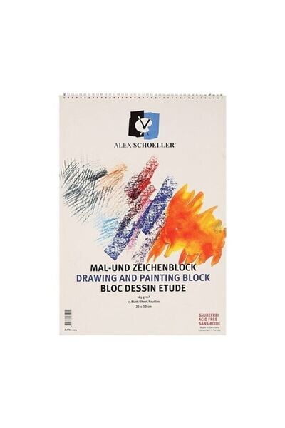 AKSU Alex Schoeller 165 Gr Textured Painting Book 35x50 Cm 15 Pages