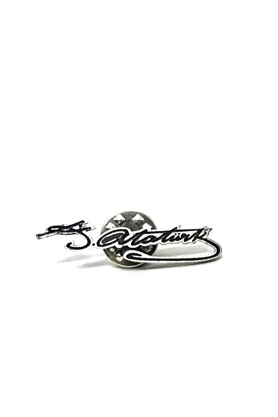 Nisa Gümüş 925 Ayar Gümüş Kemal Atatürk Imzası Rozet