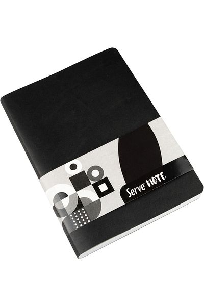 Serve Black A5 Lined Flexible Cover Notebook