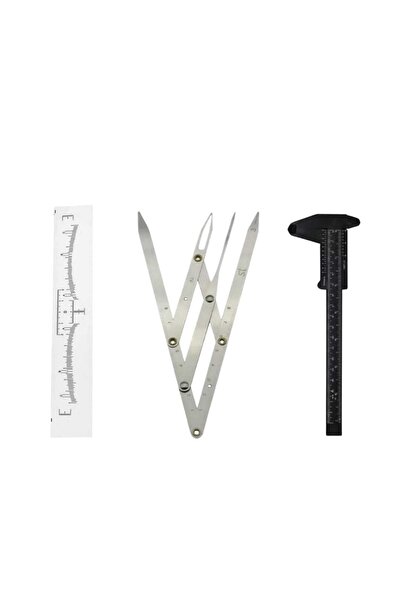 Pavone Permanent Makeup Measuring Ruler Set - Triple Set - Microblading Golden Measuring Ruler