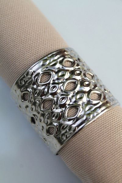 Emtory Home 6 Pieces Silver Venus Luxury Metal Napkin Rings
