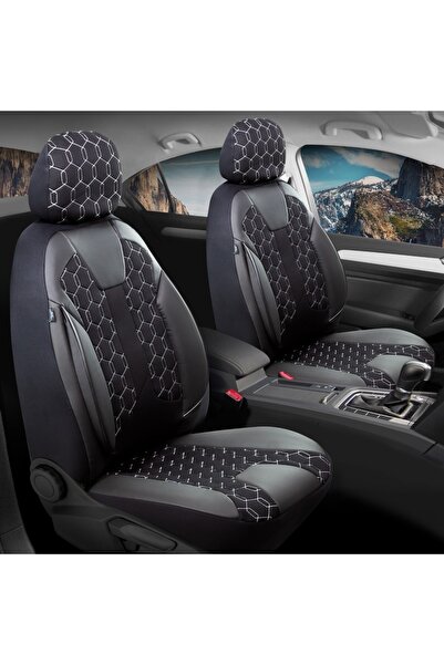 MKEXPRESS Opel Astra H Hb Luxury - مجموعة مقاعد السيارة شبه الجلدية باللونين ...