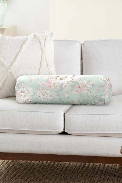 Realhomes Renkli Zemin Üzerinde Çiçek Desenli Modern Iç Dolgulu Fermuarlı Süe...