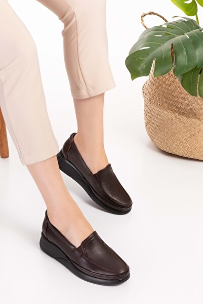 Gondol Hakiki Deri Ortopedik Taban Klasik Ayakkabı Ndr.3601 - Kahverengi - 40