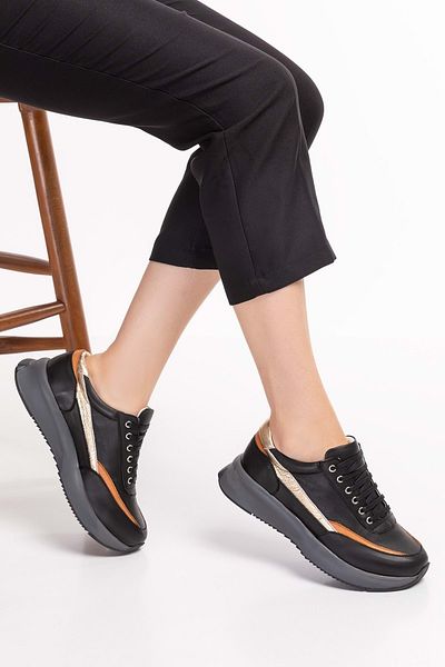 Gondol În interior și în exterior Pantofi sport cu talpă anatomică din piele naturală Gndl.562 - Negru - 36