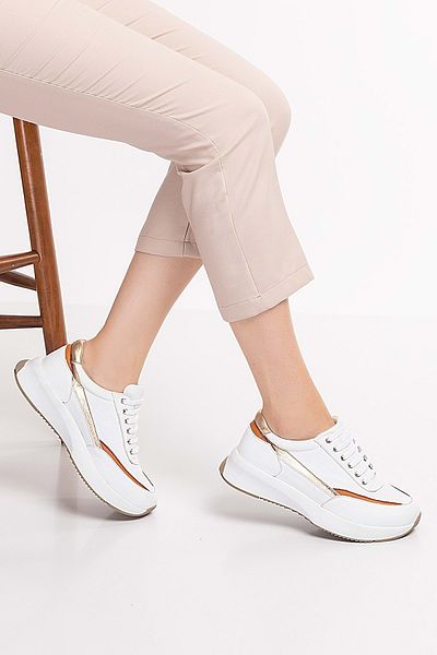 Gondol În interior și în exterior Pantofi sport cu talpă anatomică din piele naturală Gndl.562 - Alb - 37