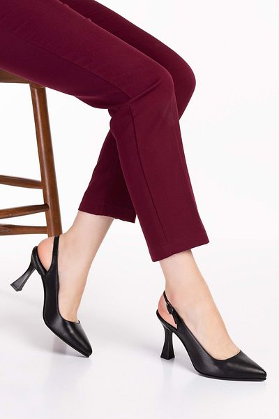 Gondol Pantofi stiletto din piele naturală pentru femei Şhn.824 - Negru - 41