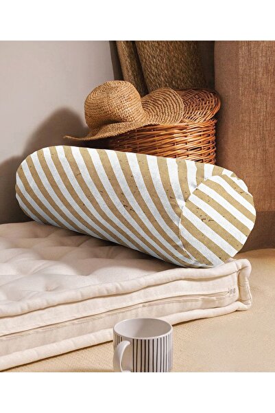 Realhomes Pernă modernă moale în formă de cilindru Pernă cu linii orizontale ...