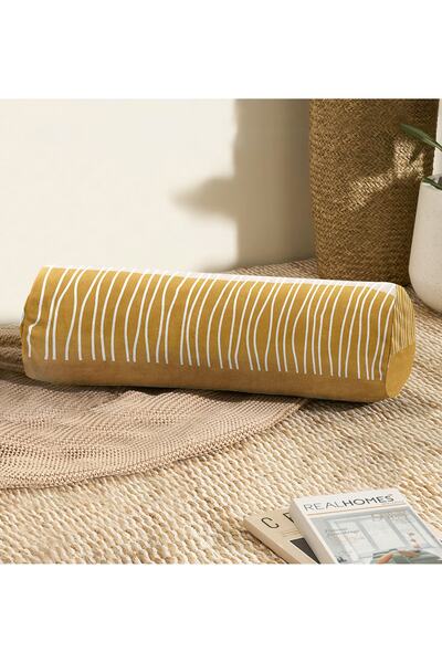 Realhomes Çizgili Retro Tasarımlı Dijital Baskılı Dekoratif Iç Dolgulu Fermua...