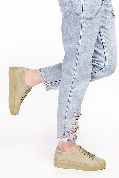 Gondol Pantofi sport cu talpă anatomică din piele naturală Ell.6839 - Verde - 38