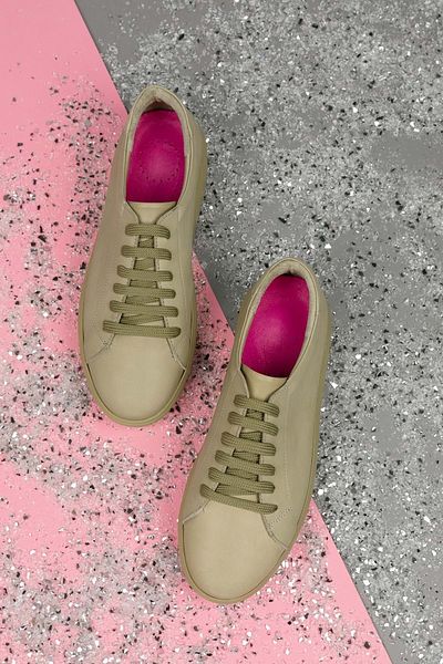 Gondol Pantofi sport cu talpă anatomică din piele naturală Ell.6839 - Verde - 38