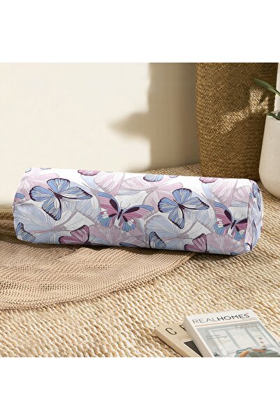 Realhomes وسادة كرسي بذراعين من الجلد المدبوغ الحديثة مع نمط فراشة ملون على خ...