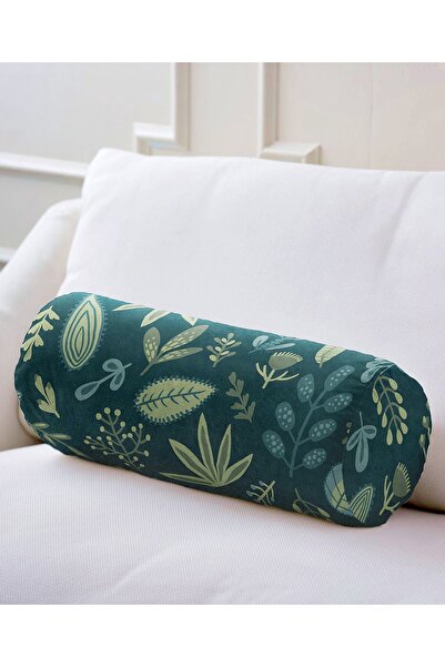 Realhomes Siyah Zemin Üzerinde Renkli Çiçek Desenli Iç Dolgulu Fermuarlı Süet...