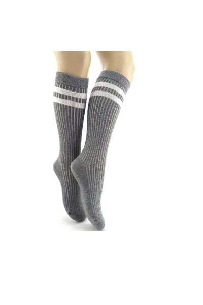 Shopiolog Girl's 2 Stripe Knee Socks
