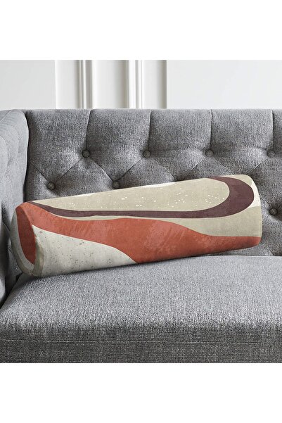 Realhomes Renkli Zemin Üzerinde Geometrik Desenli Iç Dolgulu Fermuarlı Süet S...