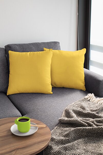 Viva Home 2-х 43x43см Жовтий кобилячий пух Оббивка Преміум Тканина Декоративн...
