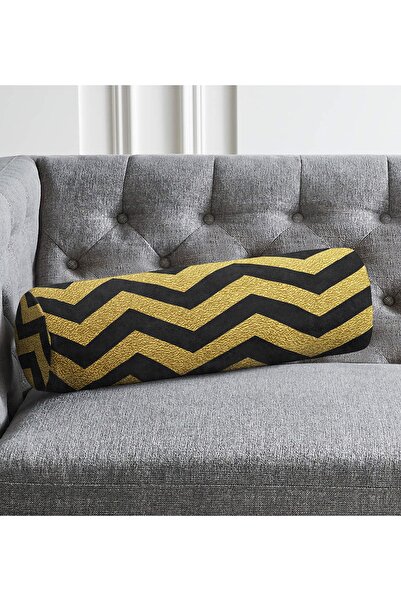 Realhomes Crna geometrijska zigzag šara modernog enterijera, puna cilindrična...