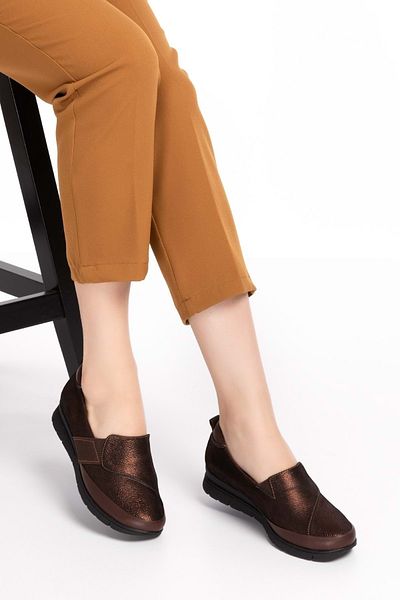 Gondol Pantofi casual de damă din piele naturală cu talpă moale anatomică