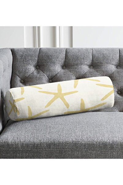 Realhomes Pernă cilindru modernă din piele întoarsă cu model de stele de mare...
