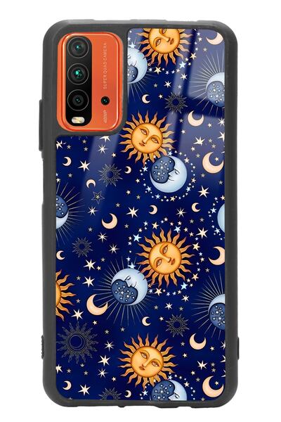 Spoyi Xiaomi Redmi 9t Ay Güneş Pijama Tasarımlı Glossy Telefon Kılıfı
