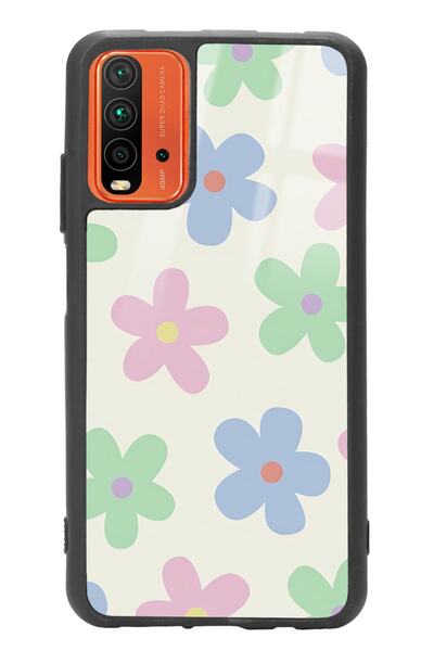 Spoyi Xiaomi Redmi 9t Nude Çiçek Tasarımlı Glossy Telefon Kılıfı