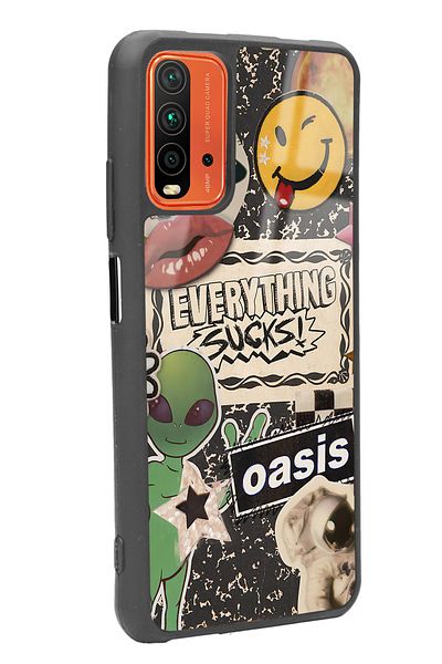 Spoyi حافظة هاتف لامعة بتصميم ملصق ريترو لهاتف Xiaomi Redmi 9t