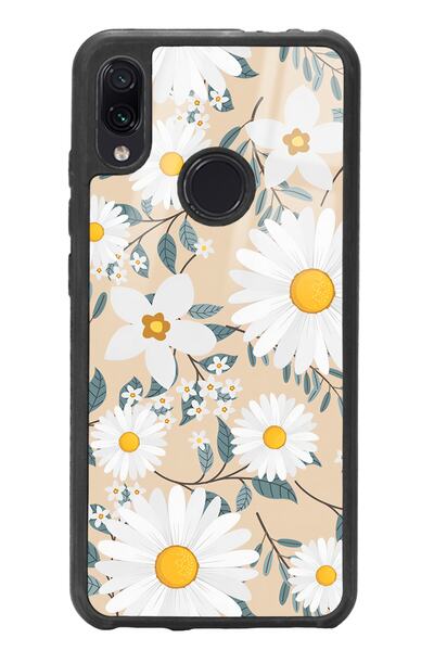 Spoyi Xiaomi Redmi Note 7 Büyük Papatya Tasarımlı Glossy Telefon Kılıfı