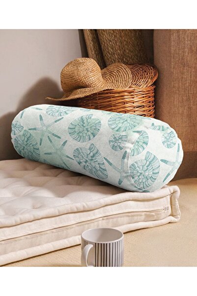 Realhomes Pernă cerc cu cilindru din piele întoarsă cu fermoar Perna cu model...