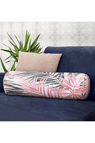 Realhomes Jastuk sa digitalnim štampanjem na temu Palm Breeze - cilindrični j...
