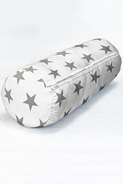 Realhomes Gri Yıldız Şekilli Dekoratif Iç Dolgulu - Fermuarlı Süet Berjer Sil...