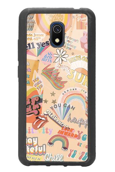 Spoyi Xiaomi Redmi 8A Glossy Phone Case with Vintage Sticker Design