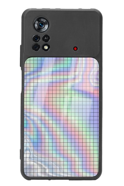 Spoyi Poco X4 Pro Neon Checkerboard Design Glossy Phone Case