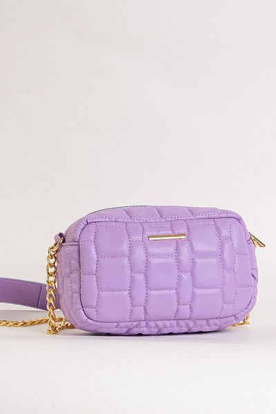 Çantacımstore Women's Chain Quilted Mini Crossbody Bag Lilac 3050