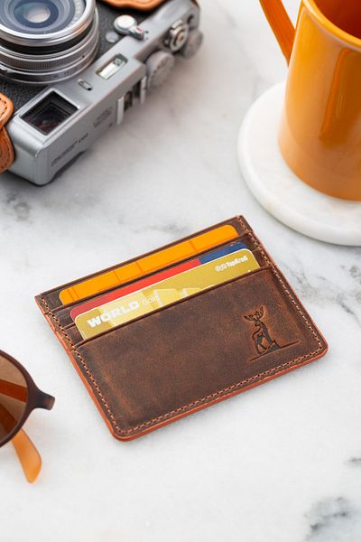 Conceria Pelle Tiny Genuine Leather Card Holder